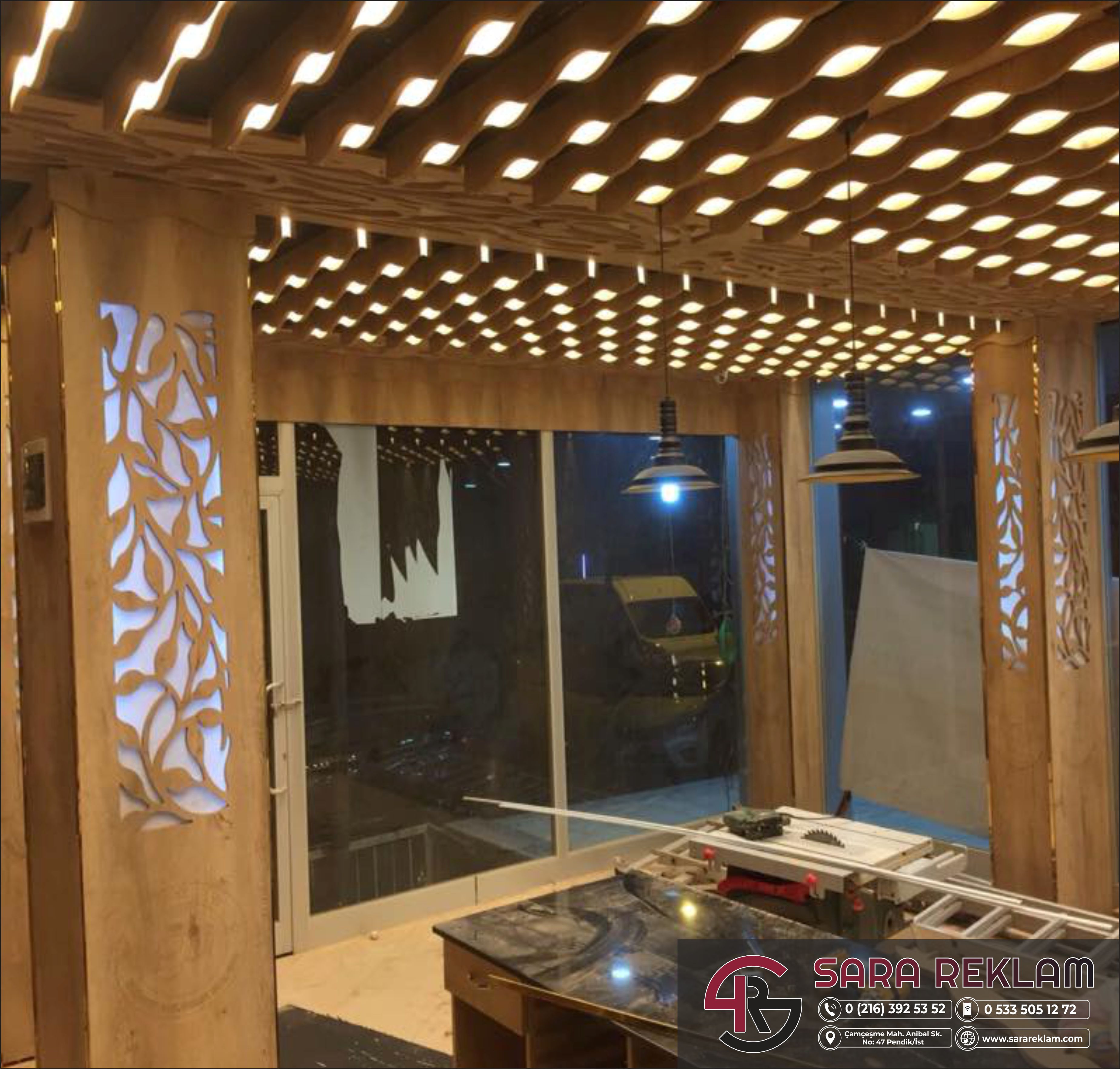  sara reklam ahşap oyma